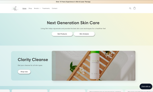 Website for Living Skin - Completed