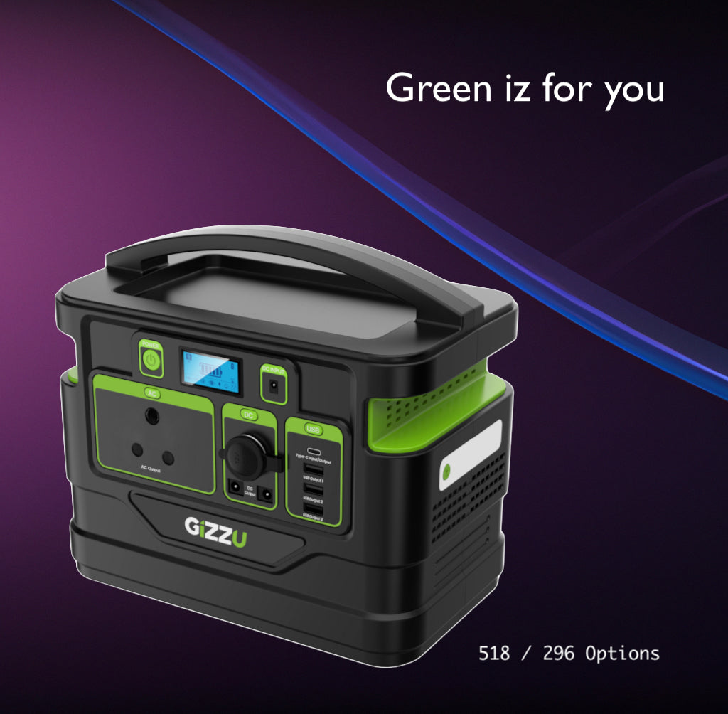 GIZZU 518Wh / 296Wh - Portable Power Station