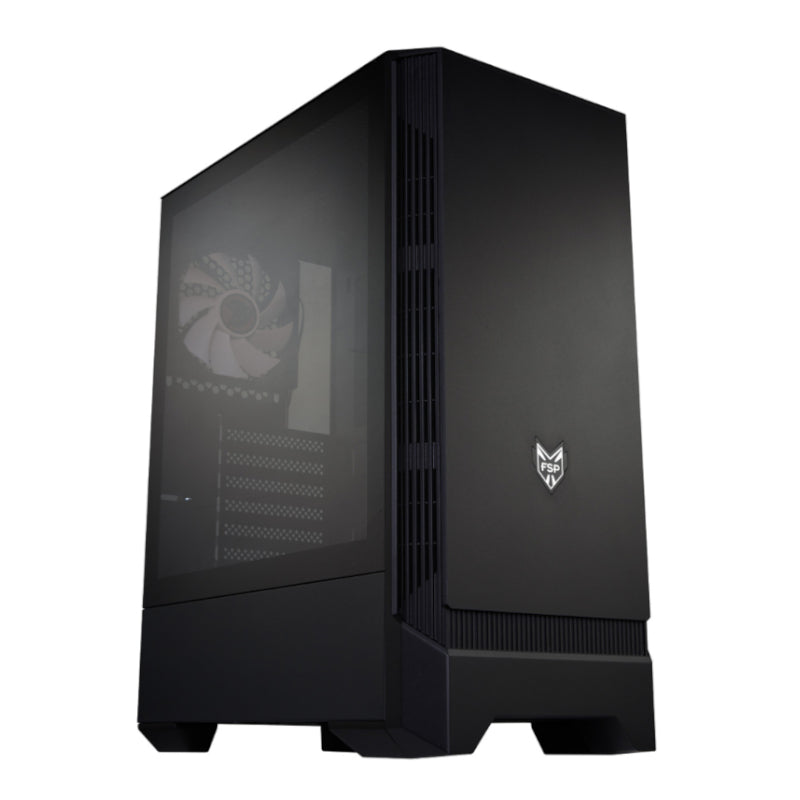 FSP CMT260 ATX | Micro-ATX | Mini-ITX | Gaming Chassis |1x 120mm Fan included | Tempered Glass side panel | Black